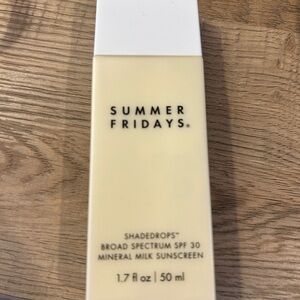 Summer Fridays Shadedrops Mineral Milk Sunscreen SPF 30 - Cream- NEVER USED